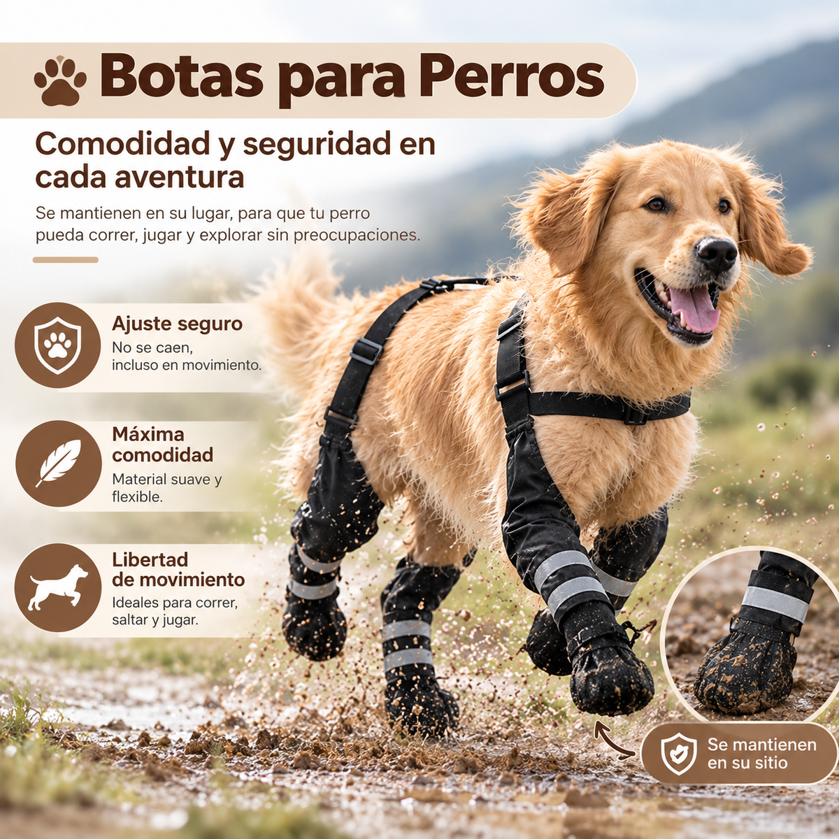 Botas de perro impermeables
